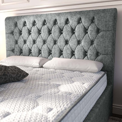Melbourne Upholstered Ottoman Bed - Charcoal Chenille