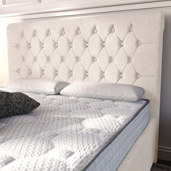Melbourne Upholstered Ottoman Bed - Cream Naples