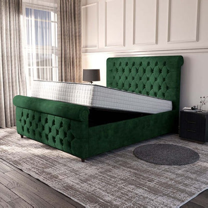Melbourne Upholstered Ottoman Bed - Emerald Coniston