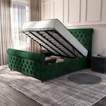 Melbourne Upholstered Ottoman Bed - Emerald Coniston