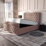 Melbourne Upholstered Ottoman Bed - Mauve Naples