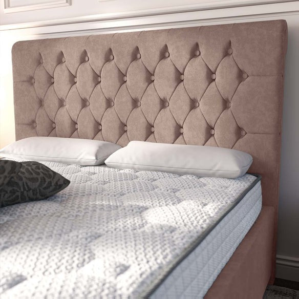 Melbourne Upholstered Ottoman Bed - Mauve Naples