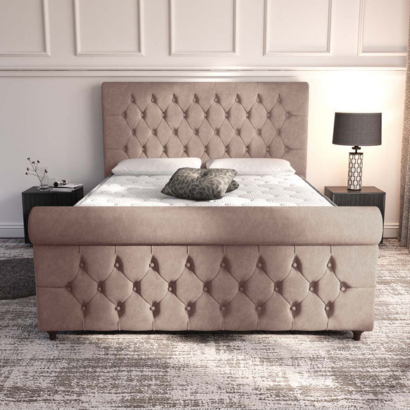 Melbourne Upholstered Ottoman Bed - Mauve Naples