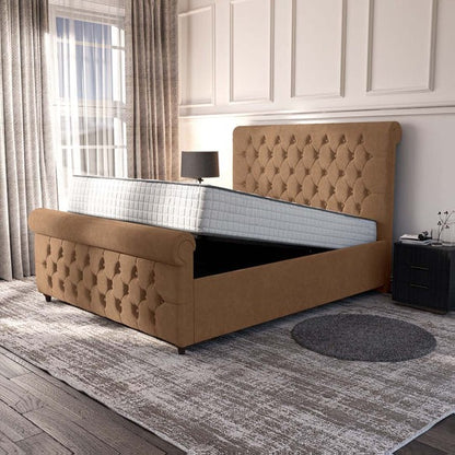 Melbourne Upholstered Ottoman Bed - Mink Naples