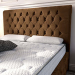 Melbourne Upholstered Ottoman Bed - Mocca Plush Velvet