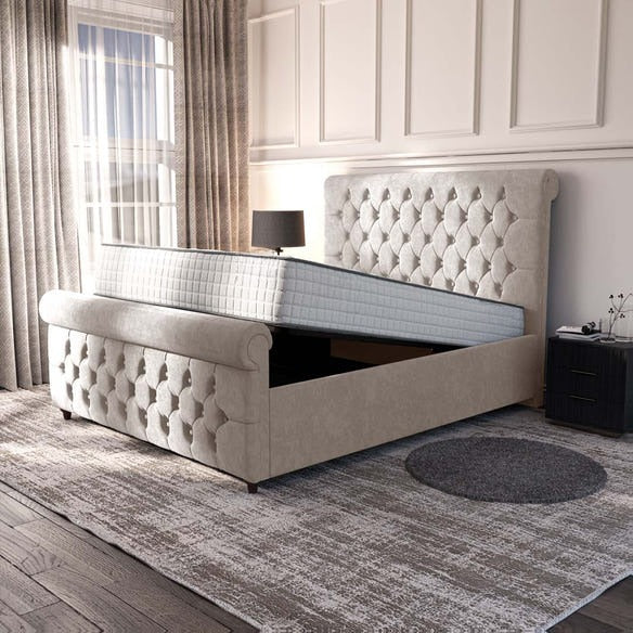 Melbourne Upholstered Ottoman Bed - Seal Grey Naples