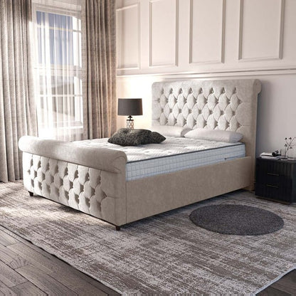 Melbourne Upholstered Ottoman Bed - Seal Grey Naples