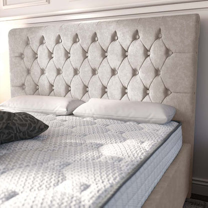 Melbourne Upholstered Ottoman Bed - Seal Grey Naples