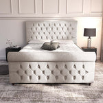 Melbourne Upholstered Ottoman Bed - Seal Grey Naples