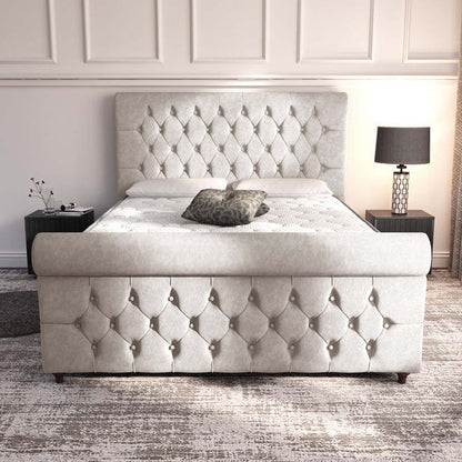 Melbourne Upholstered Ottoman Bed - Seal Grey Naples