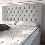 Melbourne Upholstered Ottoman Bed - Silver Linoso