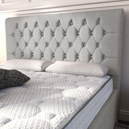 Melbourne Upholstered Ottoman Bed - Silver Linoso