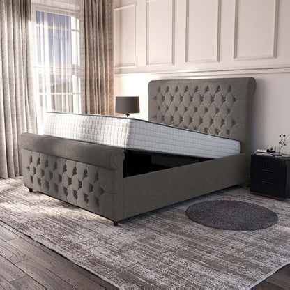 Melbourne Upholstered Ottoman Bed - Slate Grey Naples