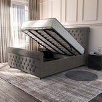Melbourne Upholstered Ottoman Bed - Slate Grey Naples
