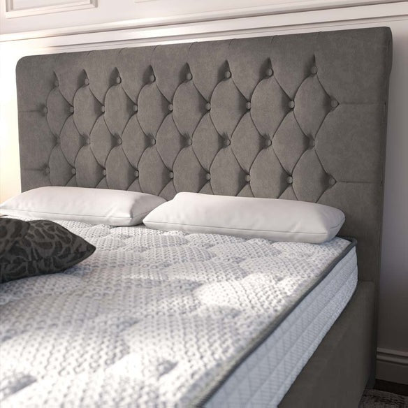 Melbourne Upholstered Ottoman Bed - Slate Grey Naples
