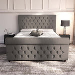 Melbourne Upholstered Ottoman Bed - Slate Grey Naples
