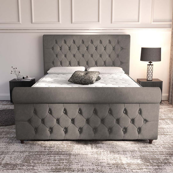 Melbourne Upholstered Ottoman Bed - Slate Grey Naples