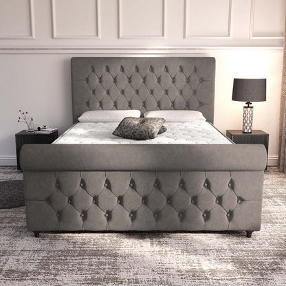 Melbourne Upholstered Ottoman Bed - Slate Grey Naples
