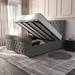 Melbourne Upholstered Ottoman Bed - Slate Grey Naples