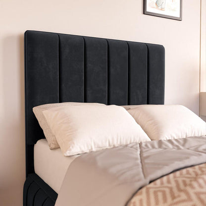 Milan Kids Upholstered Bed - Black Plush Velvet