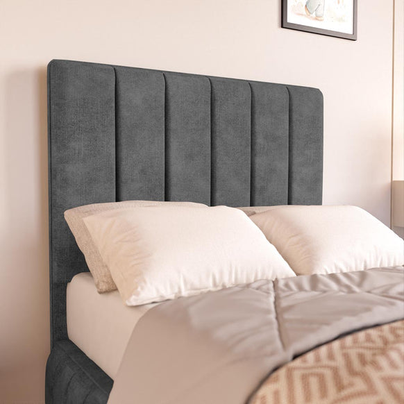 Milan Kids Upholstered Bed - Charcoal Coniston