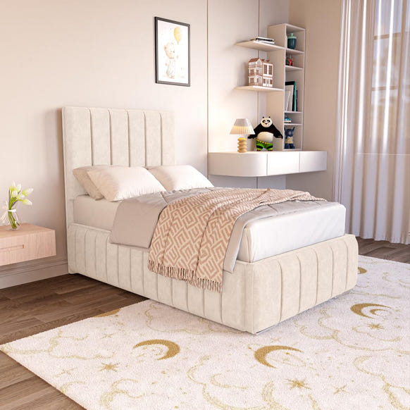 Milan Kids Upholstered Bed - Cream Naples