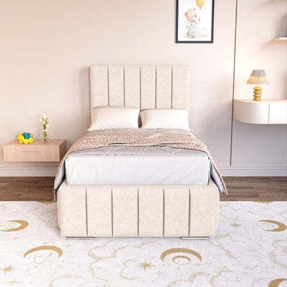 Milan Kids Upholstered Bed - Cream Naples