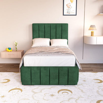 Milan Kids Upholstered Bed - Emerald Coniston