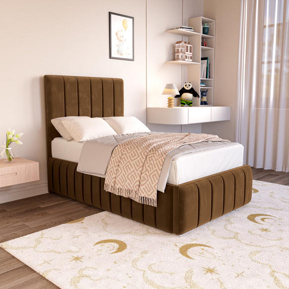 Milan Kids Upholstered Bed - Mocca Plush Velvet
