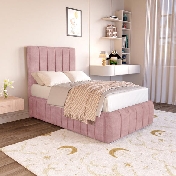 Milan Kids Upholstered Bed - Pink Coniston
