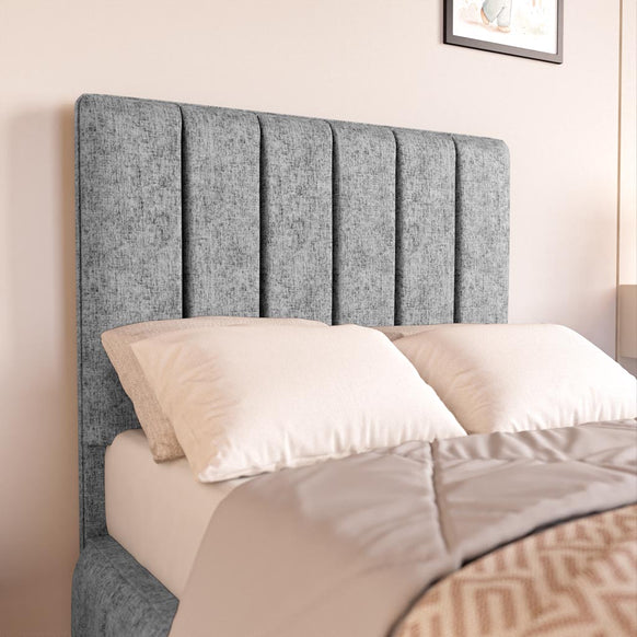 Milan Kids Upholstered Bed - Silver Chenille