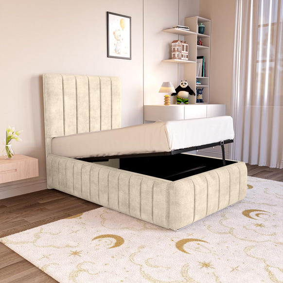 Milan Kids Upholstered Ottoman Bed - Almond Coniston