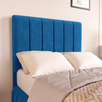 Milan Kids Upholstered Ottoman Bed - Blue Plush Velvet