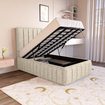Milan Kids Upholstered Ottoman Bed - Cream Chenille