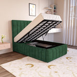Milan Kids Upholstered Ottoman Bed - Emerald Coniston
