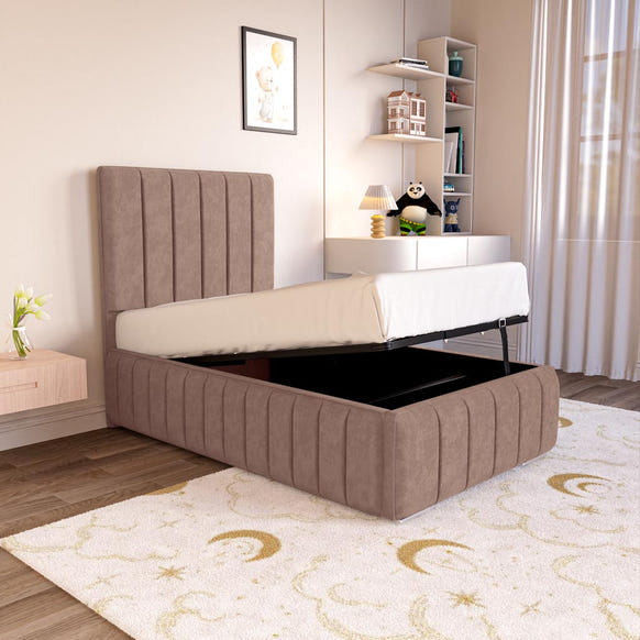 Milan Kids Upholstered Ottoman Bed - Mauve Naples