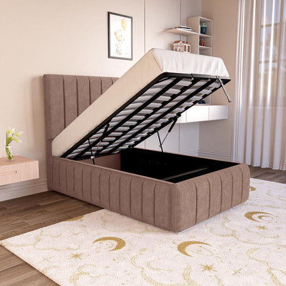 Milan Kids Upholstered Ottoman Bed - Mauve Naples