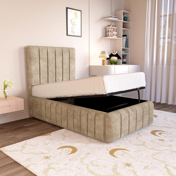 Milan Kids Upholstered Ottoman Bed - Mink Coniston