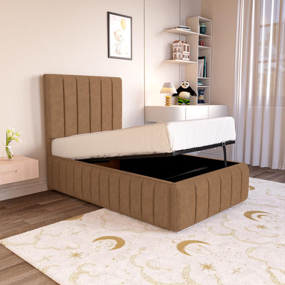 Milan Kids Upholstered Ottoman Bed - Mink Naples