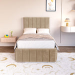 Milan Kids Upholstered Ottoman Bed - Mink Plush Velvet
