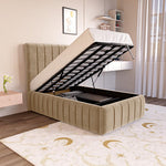 Milan Kids Upholstered Ottoman Bed - Mink Plush Velvet