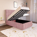 Milan Kids Upholstered Ottoman Bed - Pink Coniston