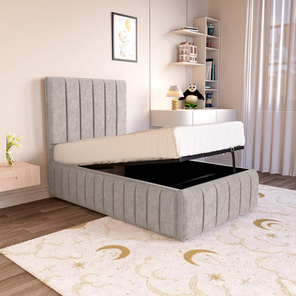 Milan Kids Upholstered Ottoman Bed - Seal Grey Naples