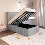 Milan Kids Upholstered Ottoman Bed - Silver Linoso