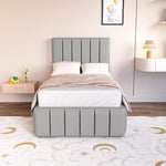 Milan Kids Upholstered Ottoman Bed - Silver Linoso