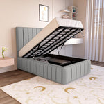 Milan Kids Upholstered Ottoman Bed - Silver Linoso