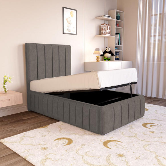 Milan Kids Upholstered Ottoman Bed - Slate Grey Naples