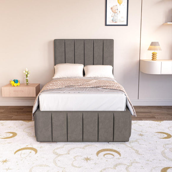 Milan Kids Upholstered Ottoman Bed - Slate Grey Naples