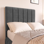 Milan Kids Upholstered Ottoman Bed - Steel Plush Velvet