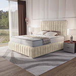 Milan Upholstered Bed - Almond Coniston